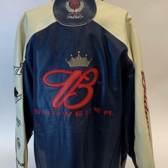 Vtg Dale Earnhardt Jr Wilsons Leather Jacket XL Large Chase Budweiser NASCAR - Picture 2 of 7